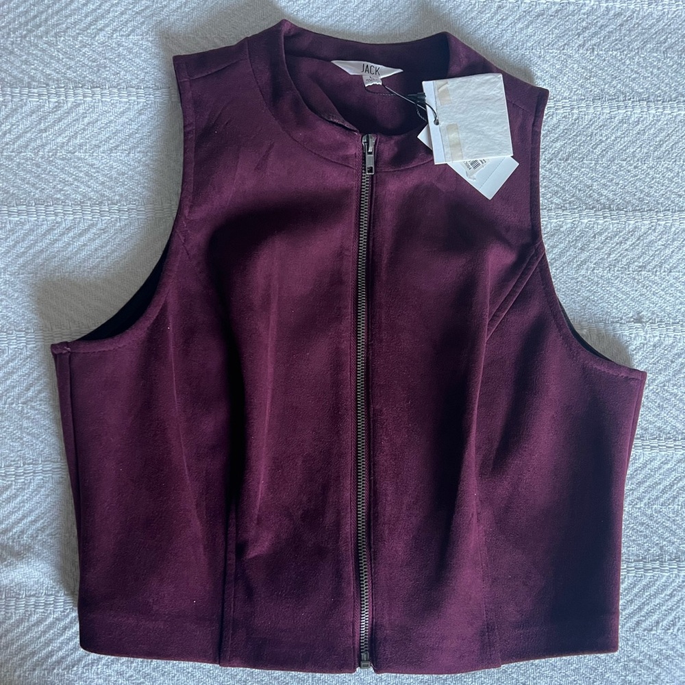 NWT Jack by BB Dakota Burgundy Zip Up Top